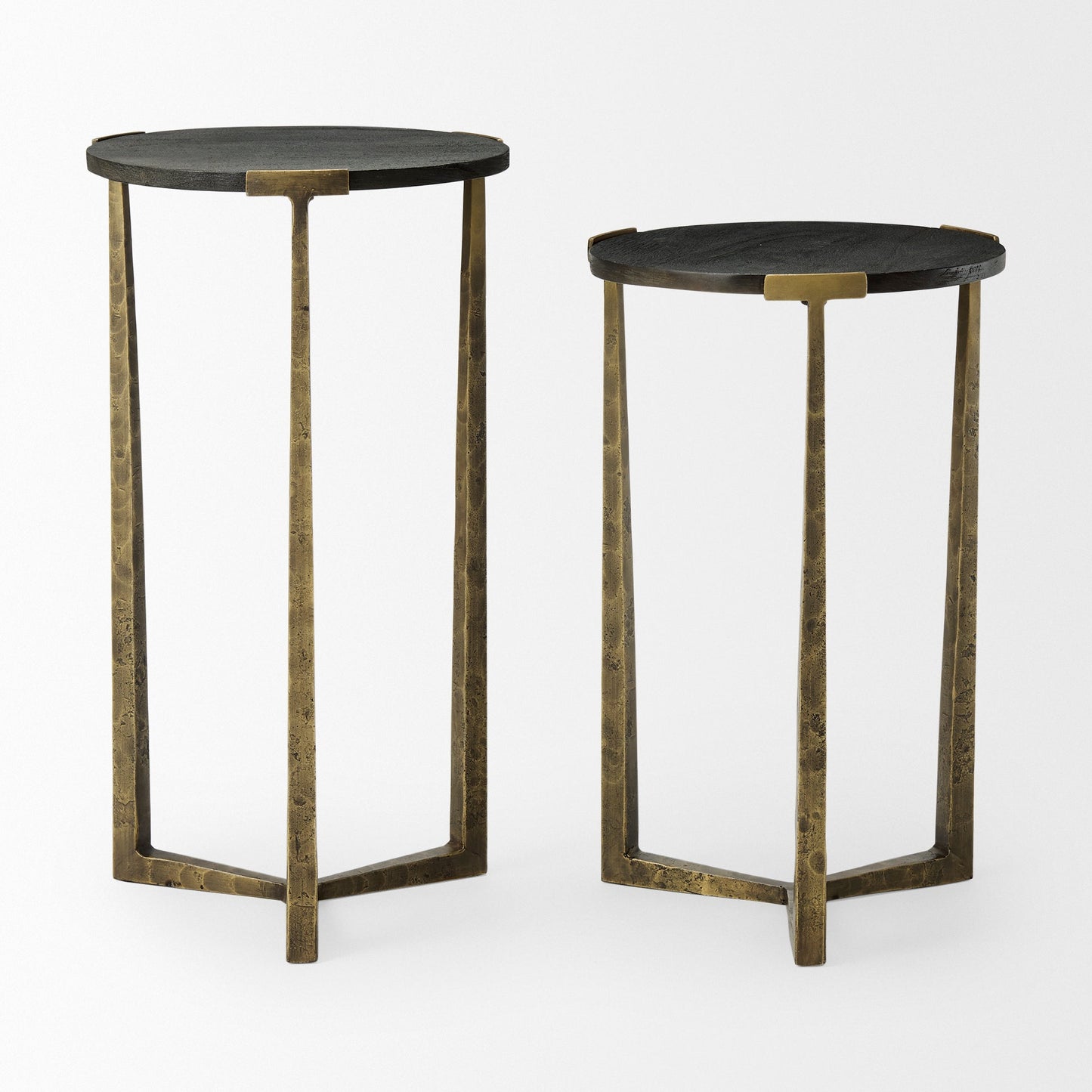 Mercana Atticus Black Wood Top Nesting Table (Set of 2)