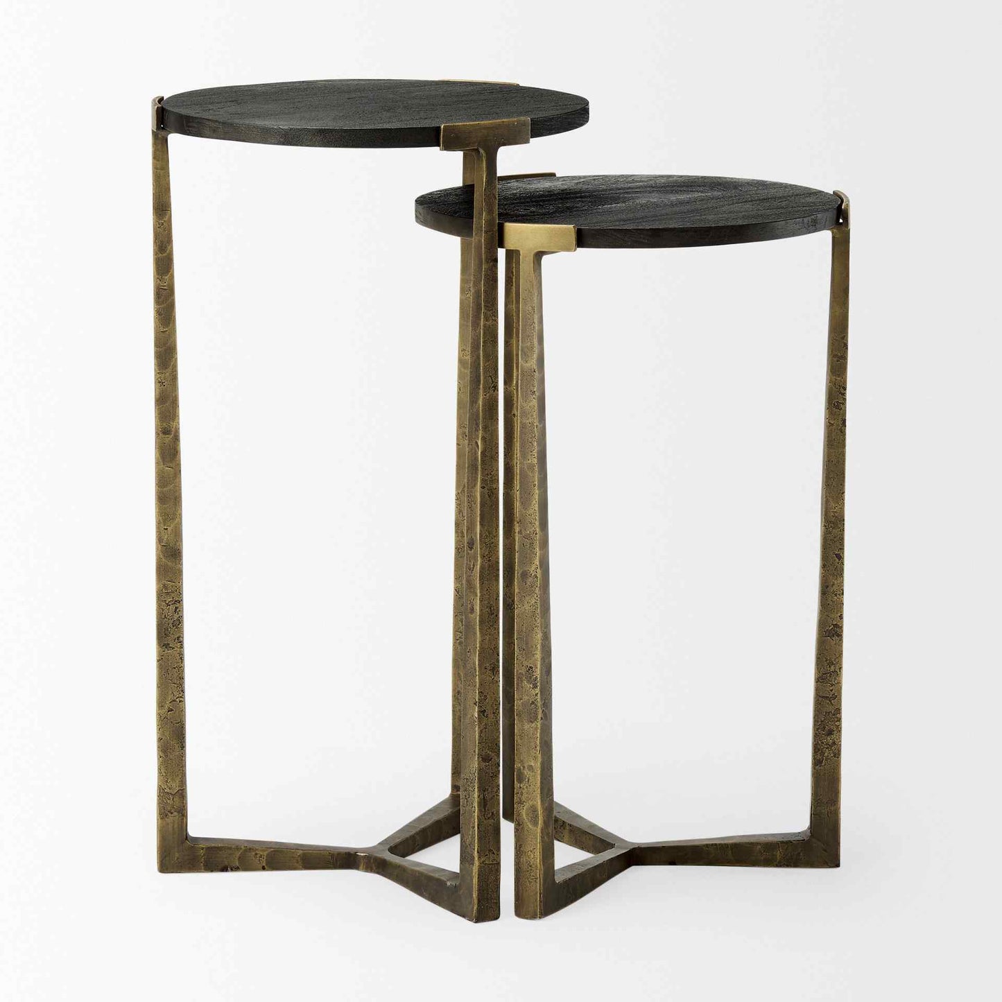 Mercana Atticus Black Wood Top Nesting Table (Set of 2)