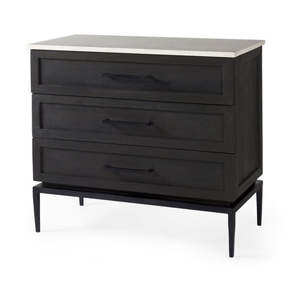 Mercana Divina White Marble Top Accent Cabinet