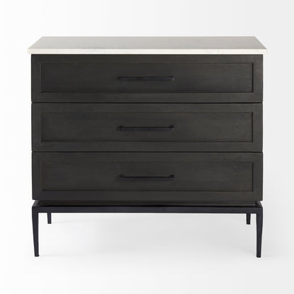 Mercana Divina White Marble Top Accent Cabinet