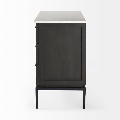 Mercana Divina White Marble Top Accent Cabinet