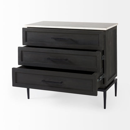 Mercana Divina White Marble Top Accent Cabinet