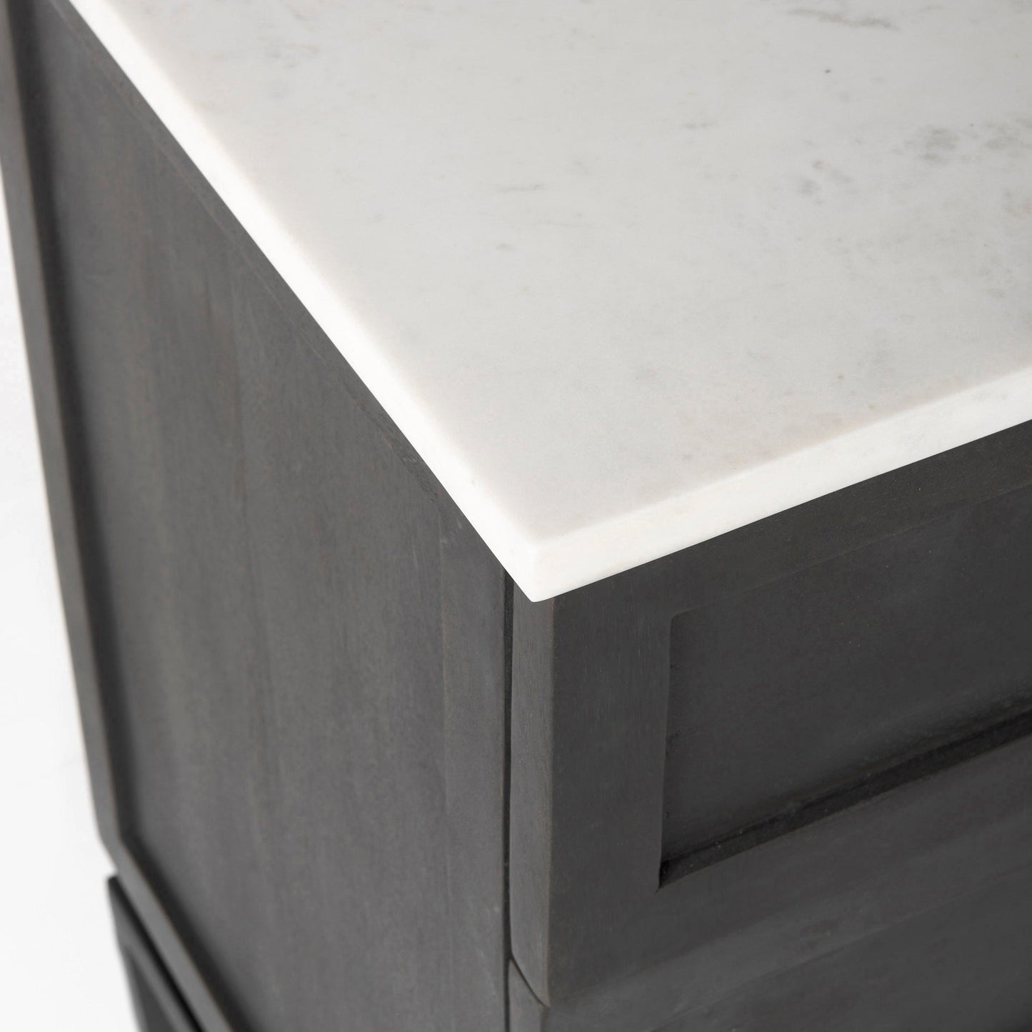 Mercana Divina White Marble Top Accent Cabinet