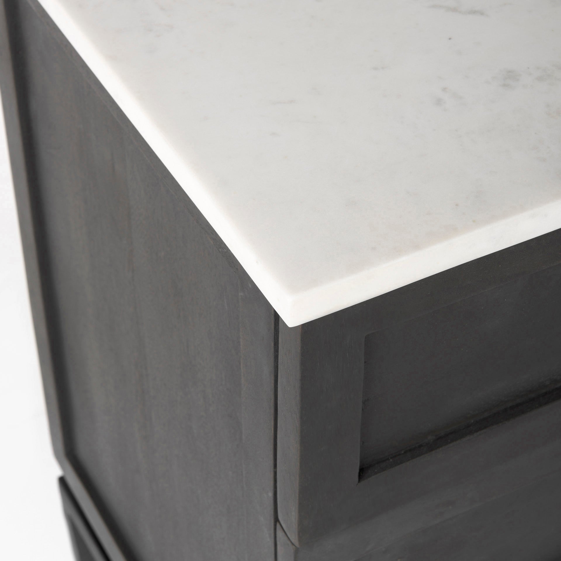 Mercana Divina White Marble Top Accent Cabinet