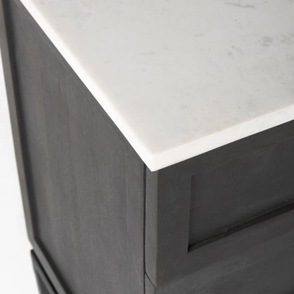 Mercana Divina White Marble Top Accent Cabinet