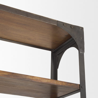 Brodie Four Shelves Wood Shelving Unit