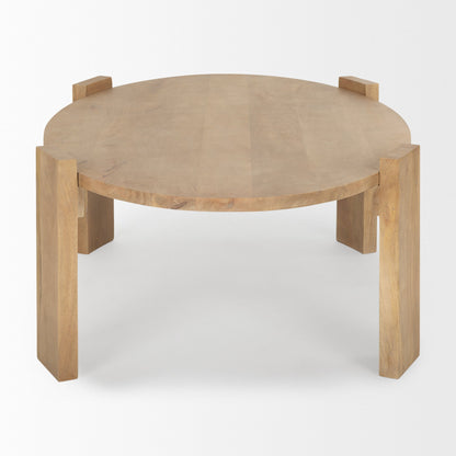 Evelyn Light Brown Wood Coffee Table