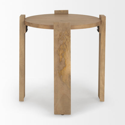 Evelyn Light Brown Wood Side Table