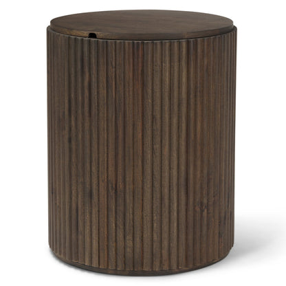 Mercana Terra Fluted Wooden Side Table