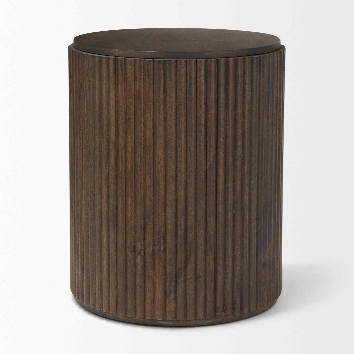 Mercana Terra Fluted Wooden Side Table