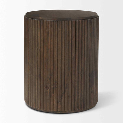 Mercana Terra Fluted Wooden Side Table