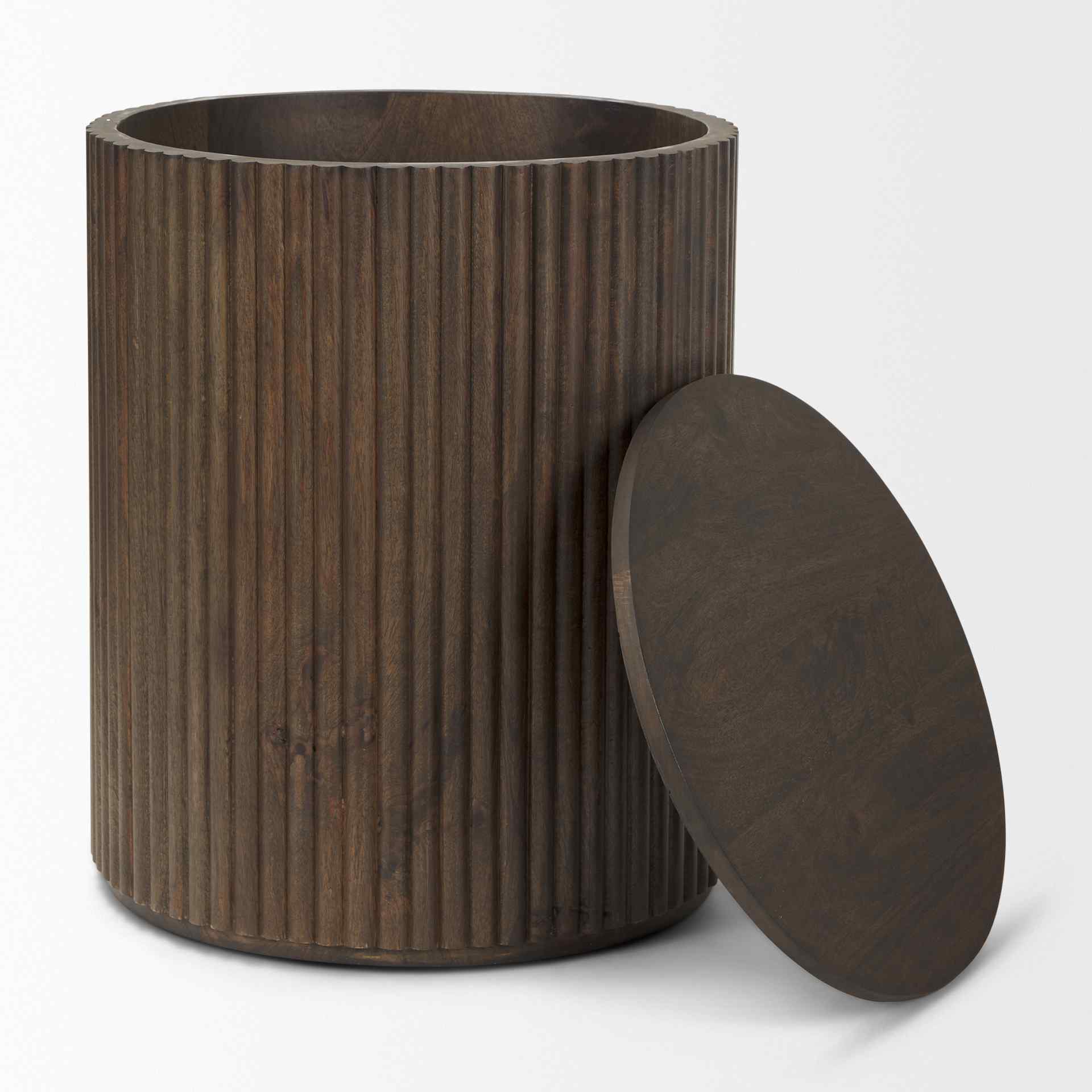 Mercana Terra Fluted Wooden Side Table