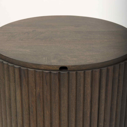 Mercana Terra Fluted Wooden Side Table