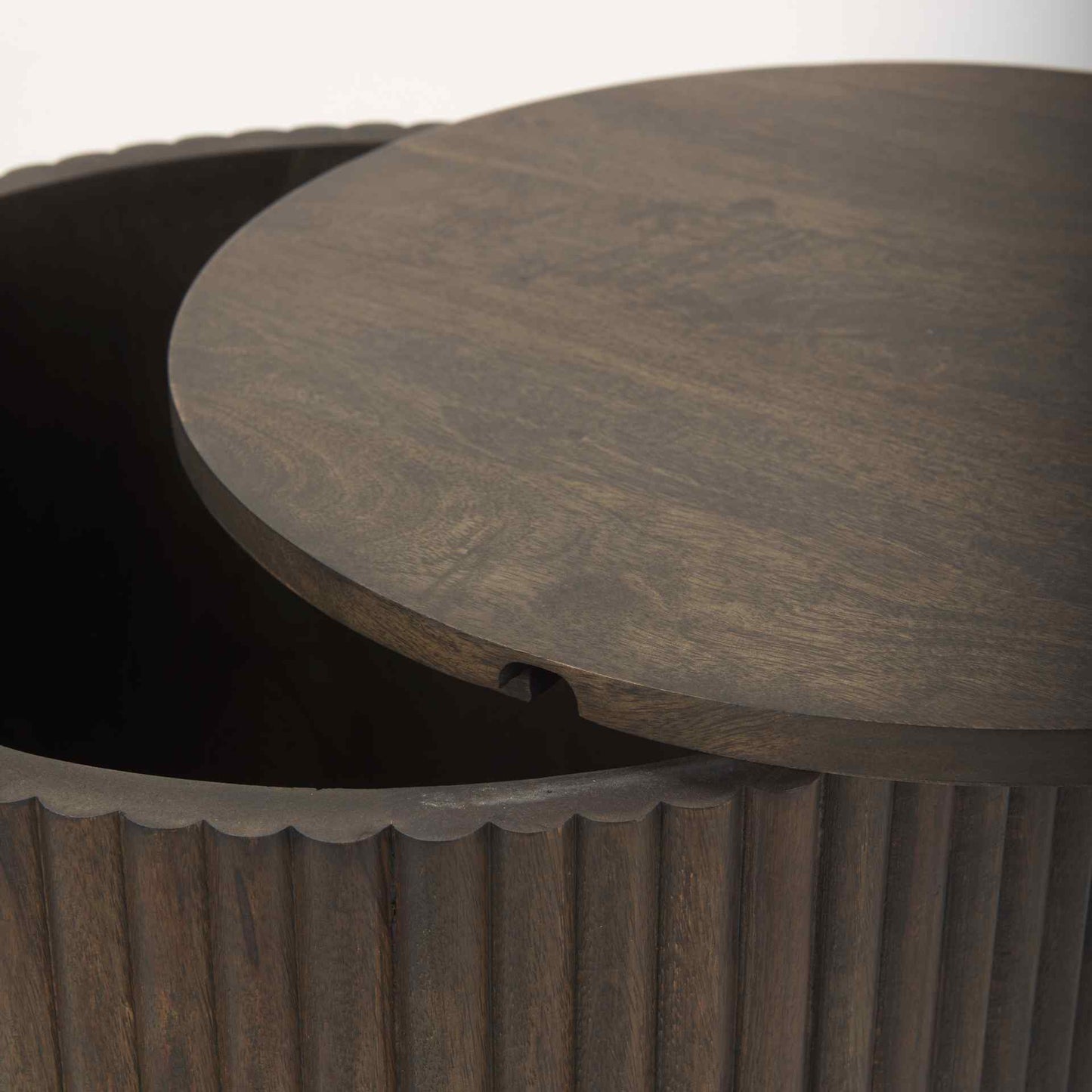 Mercana Terra Fluted Wooden Side Table