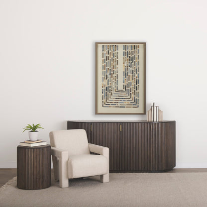Mercana Terra Fluted Wooden Side Table