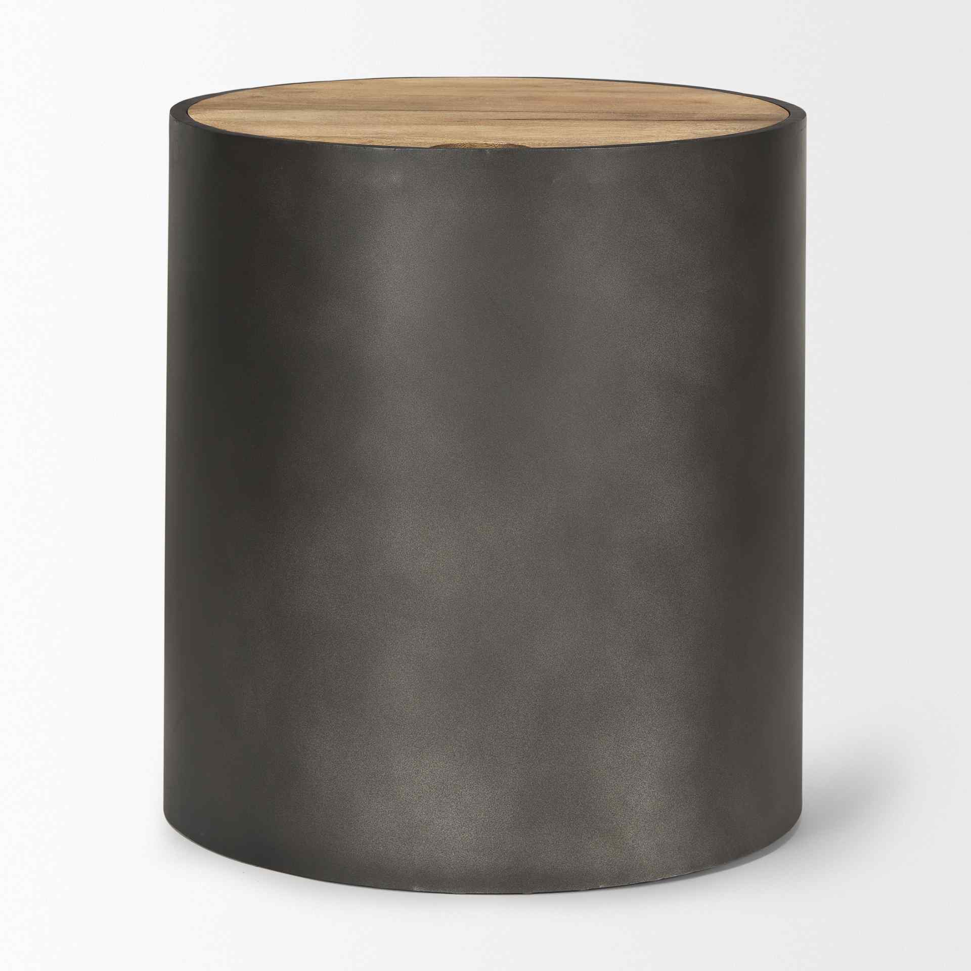 Mercana Eclipse Wood Top Round Side Table