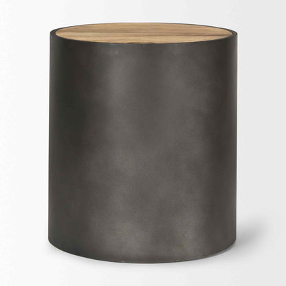Mercana Eclipse Wood Top Round Side Table