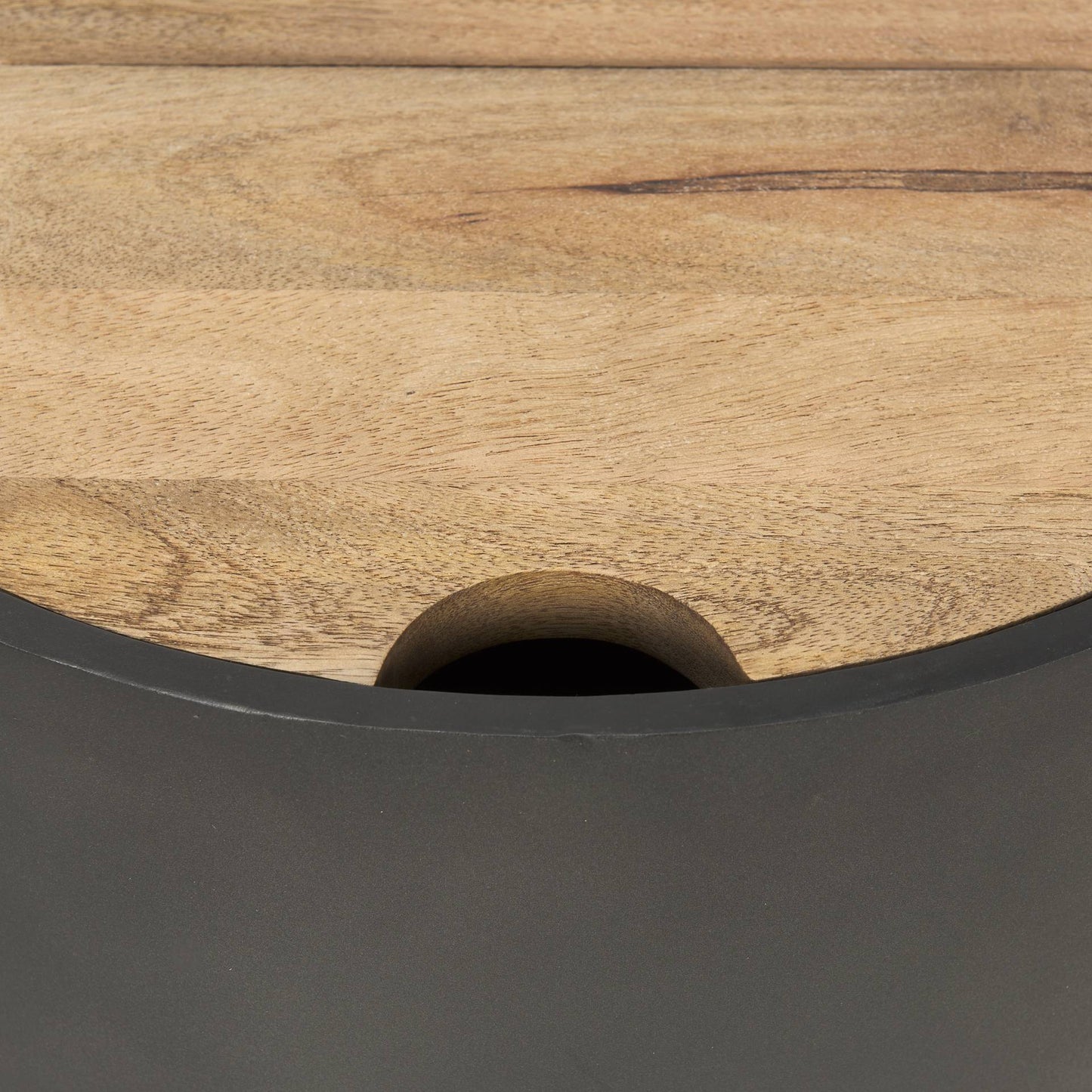 Mercana Eclipse Wood Top Round Side Table