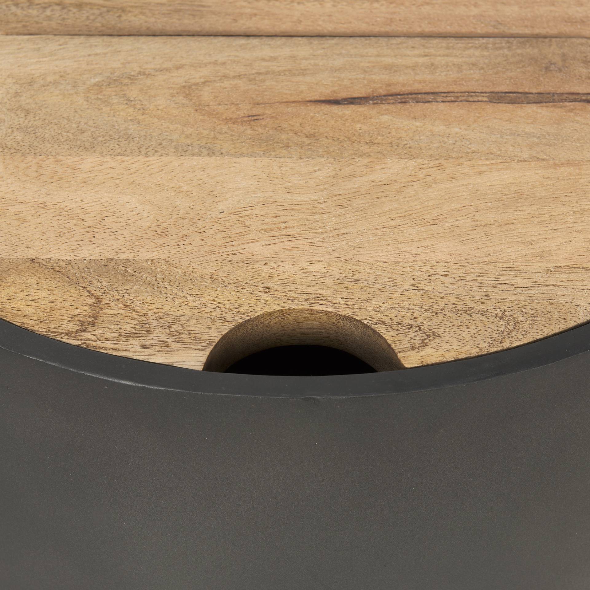 Mercana Eclipse Wood Top Round Side Table
