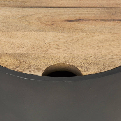 Mercana Eclipse Wood Top Round Side Table