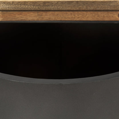 Mercana Eclipse Wood Top Round Side Table