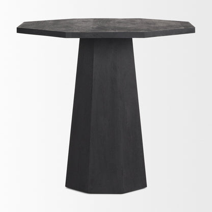 Mercana Maxine Hexagonal Black Wood Foyer Table