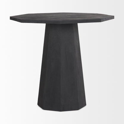 Mercana Maxine Hexagonal Black Wood Foyer Table
