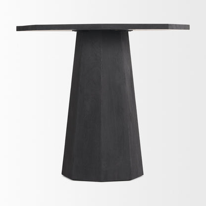Mercana Maxine Hexagonal Black Wood Foyer Table