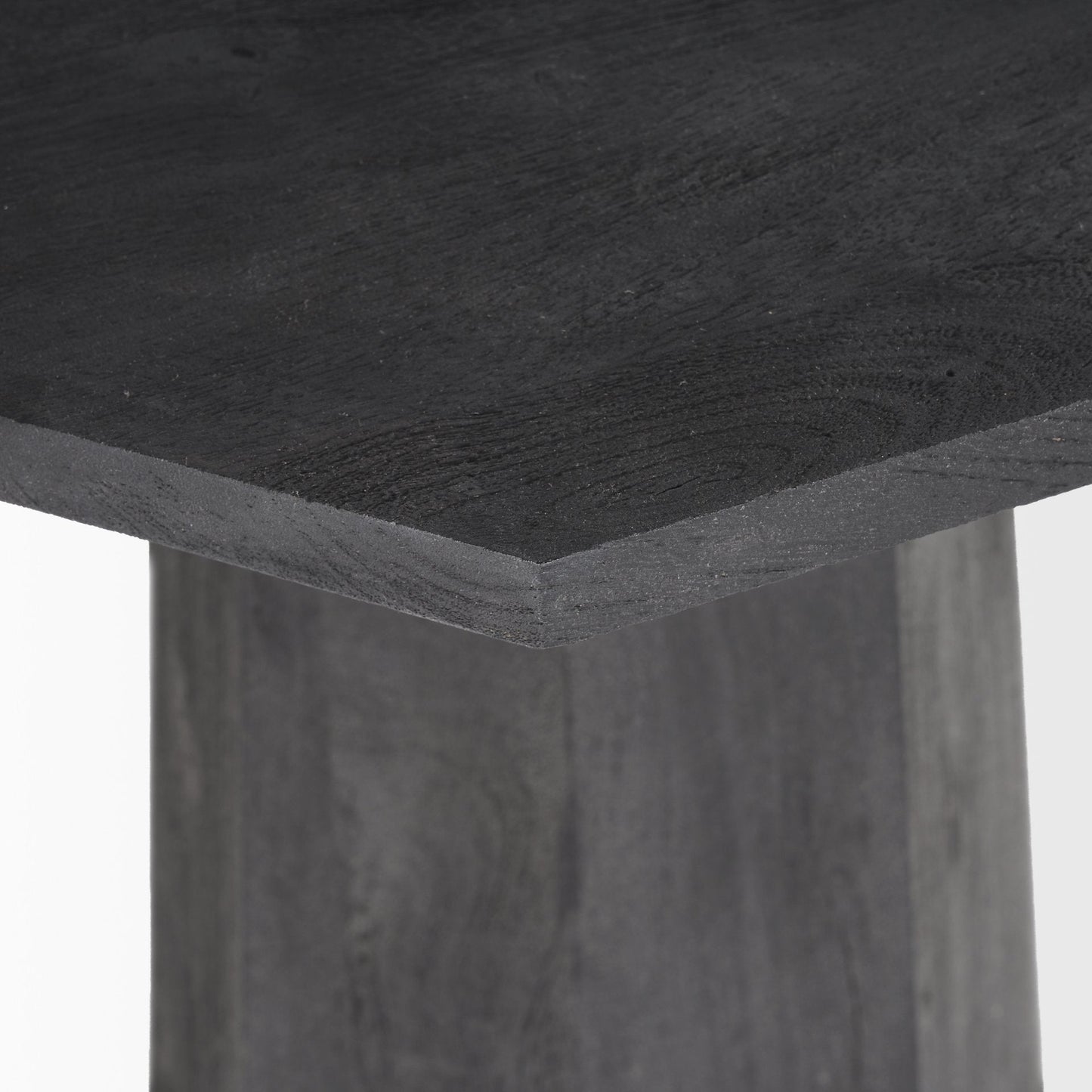 Mercana Maxine Hexagonal Black Wood Foyer Table