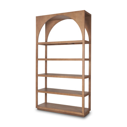 Mercana Bela Brown Wood Arched Shelving Unit