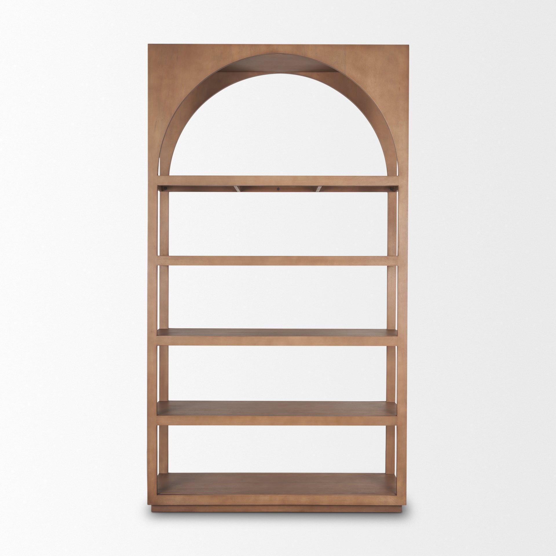 Mercana Bela Brown Wood Arched Shelving Unit