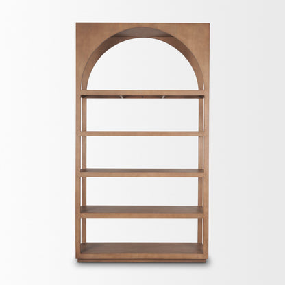 Mercana Bela Brown Wood Arched Shelving Unit
