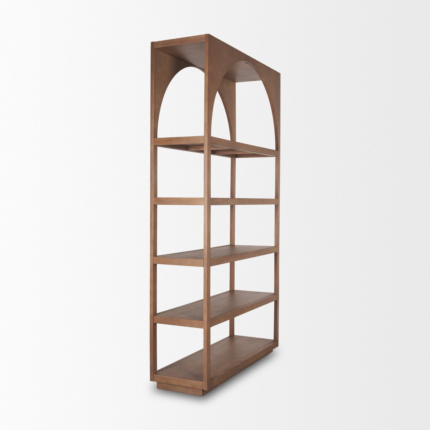 Mercana Bela Brown Wood Arched Shelving Unit
