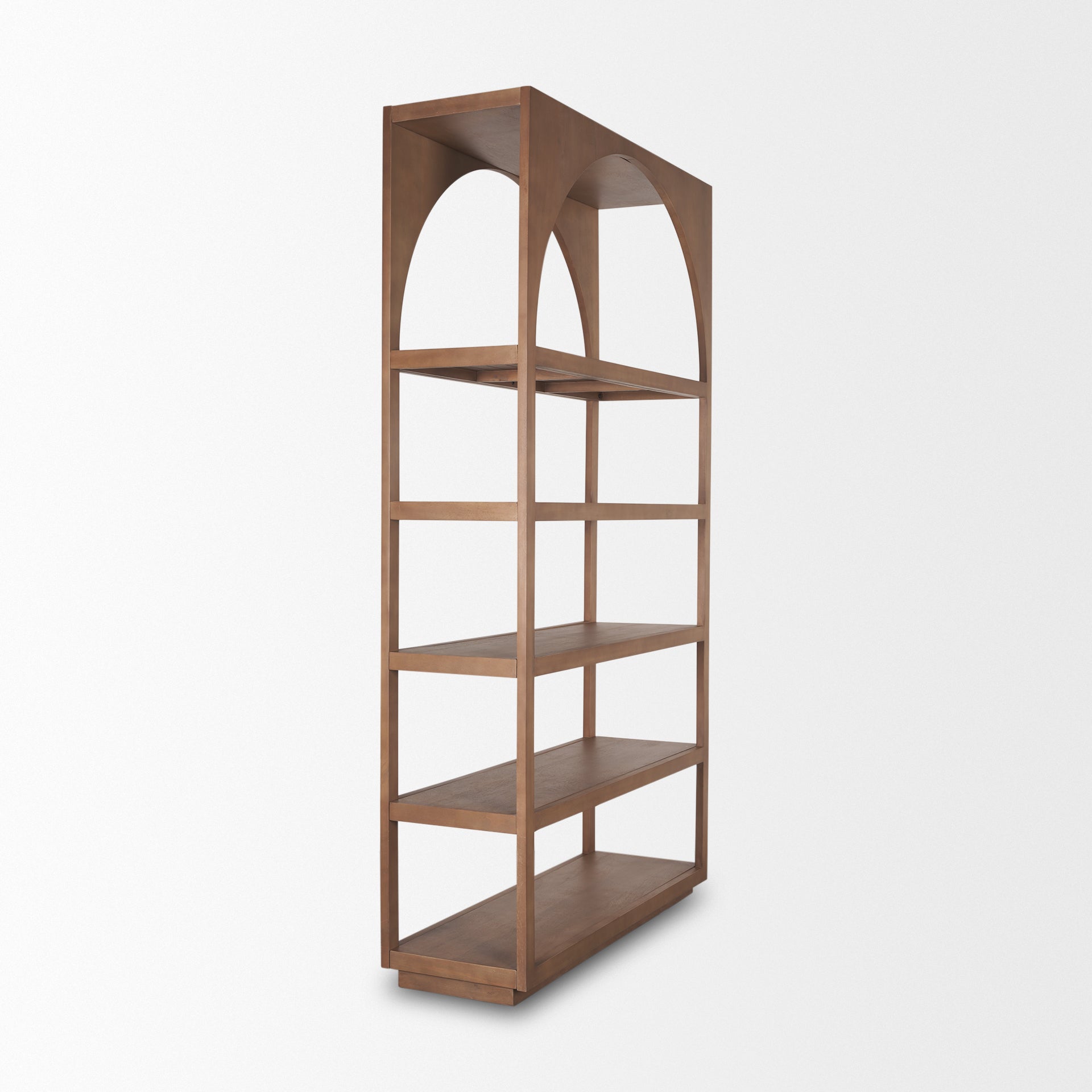 Mercana Bela Brown Wood Arched Shelving Unit