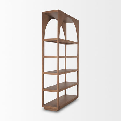 Mercana Bela Brown Wood Arched Shelving Unit