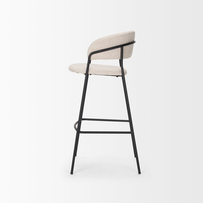 Carolyn Oatmeal Fabric Barstool