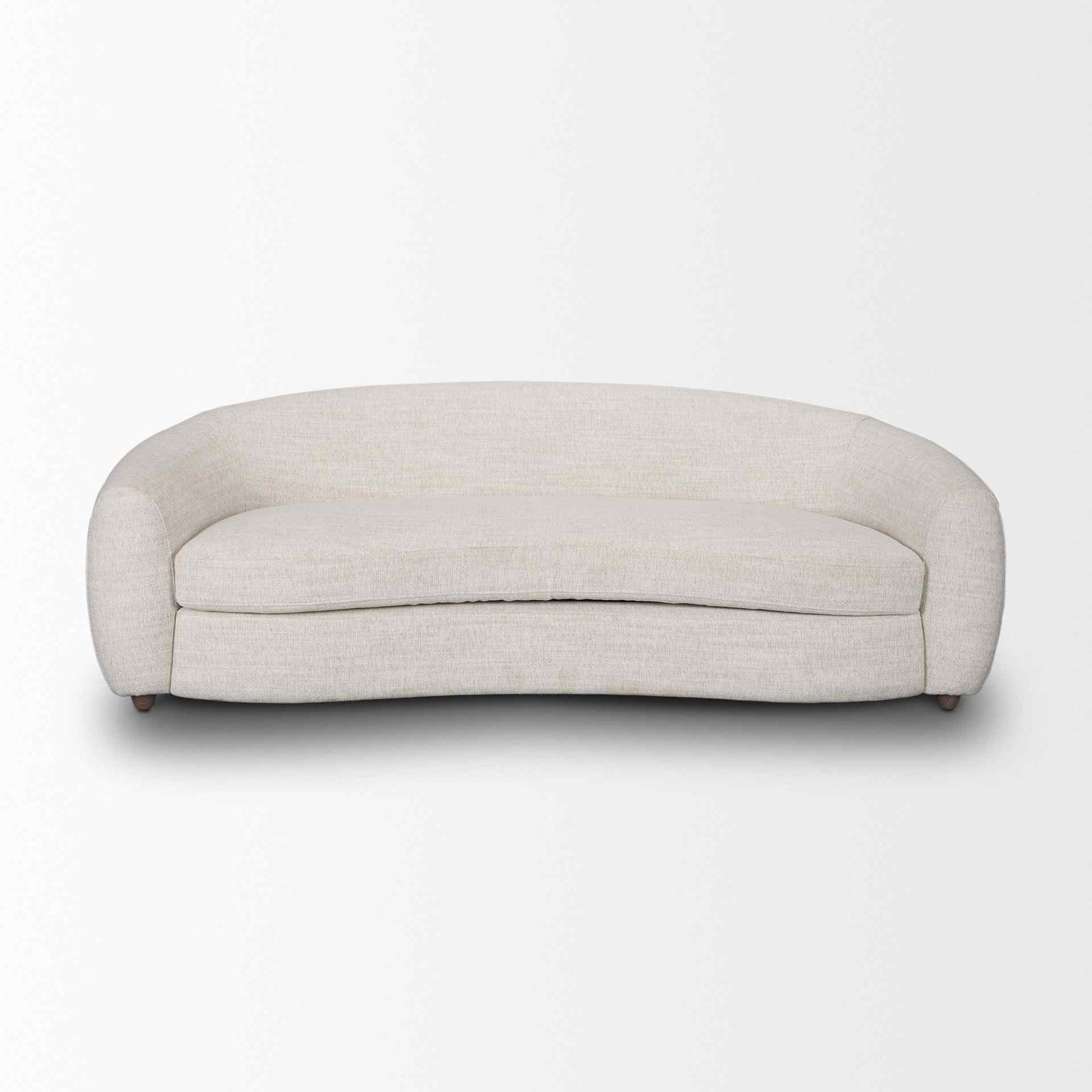 Valentina Oatmeal Fabric Curved Sofa