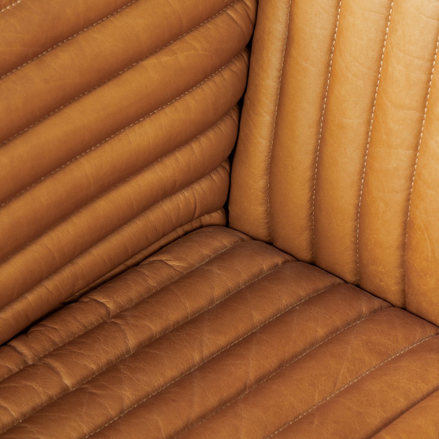 Ricciardo Cognac Leather Three Seater Sofa