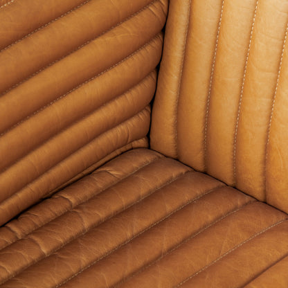 Ricciardo Cognac Leather Three Seater Sofa