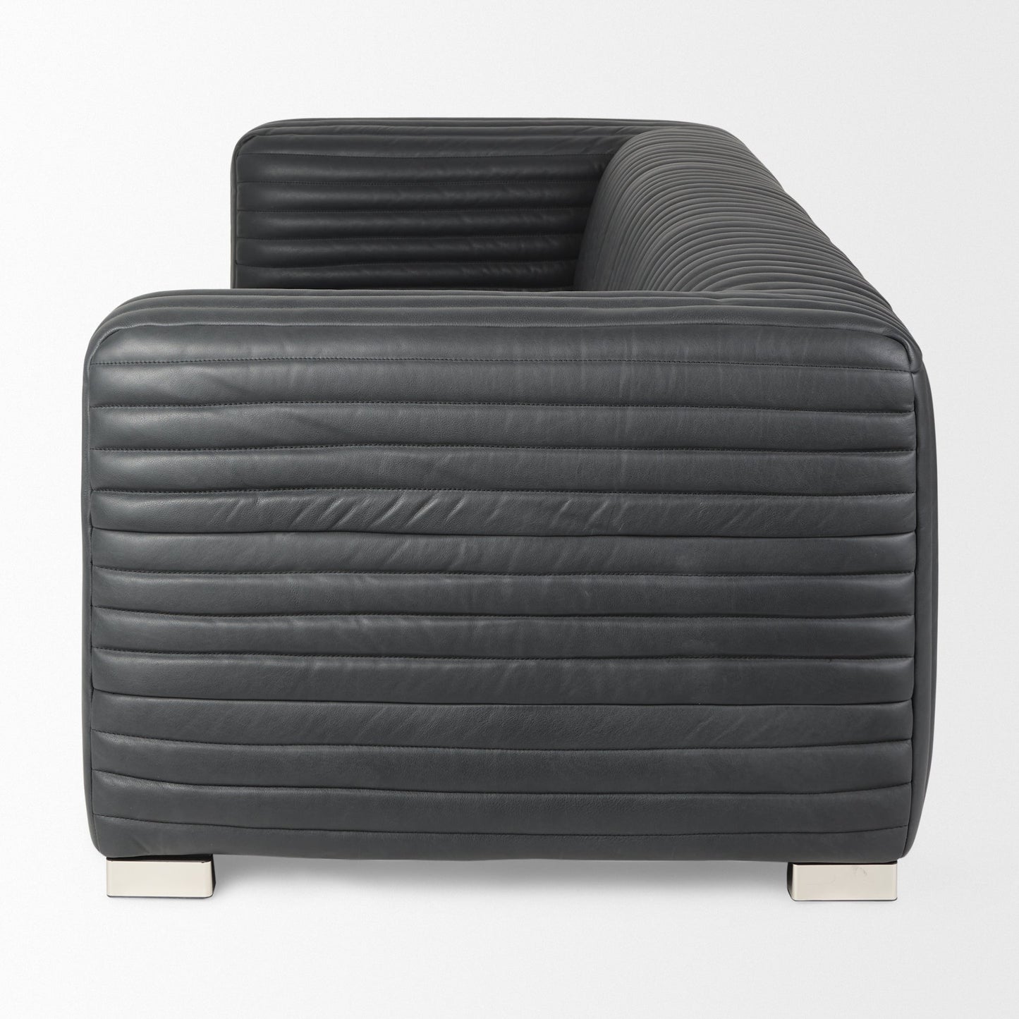 Mercana Ricciardo Black Leather Three Seater Sofa