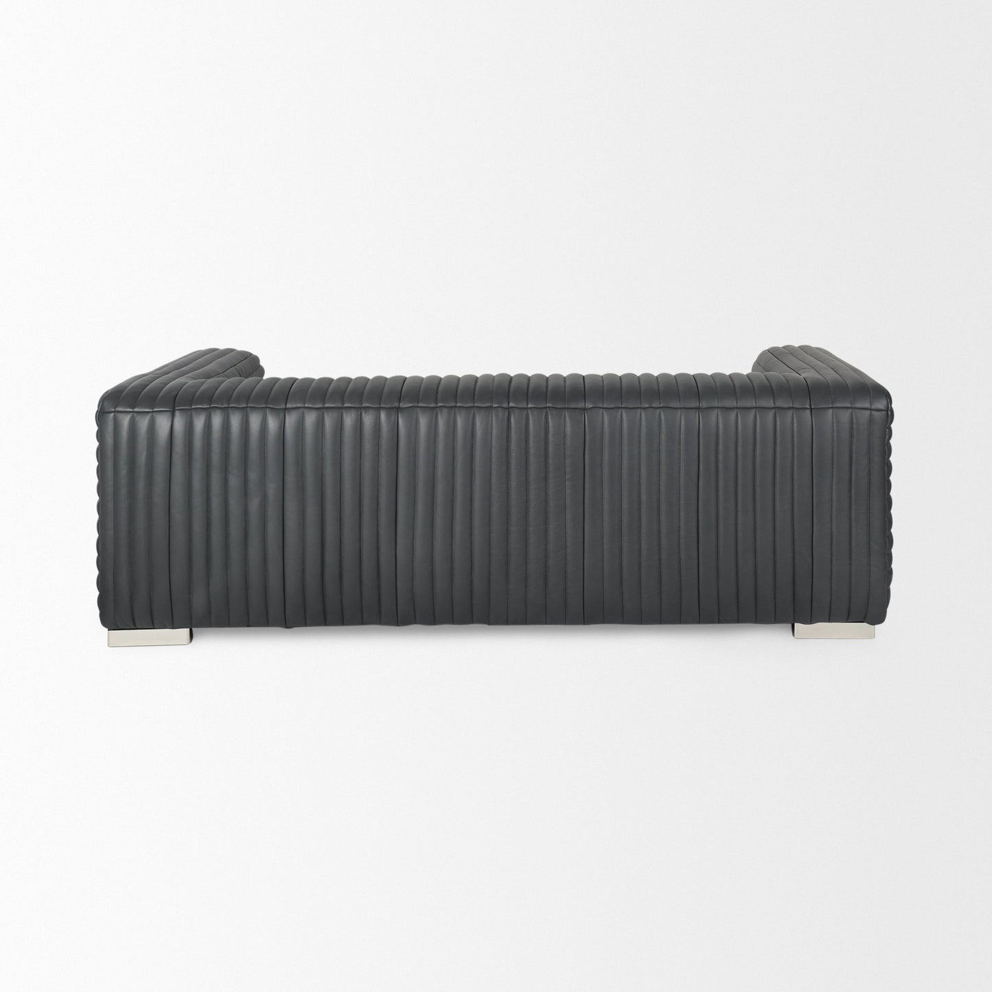Mercana Ricciardo Black Leather Three Seater Sofa