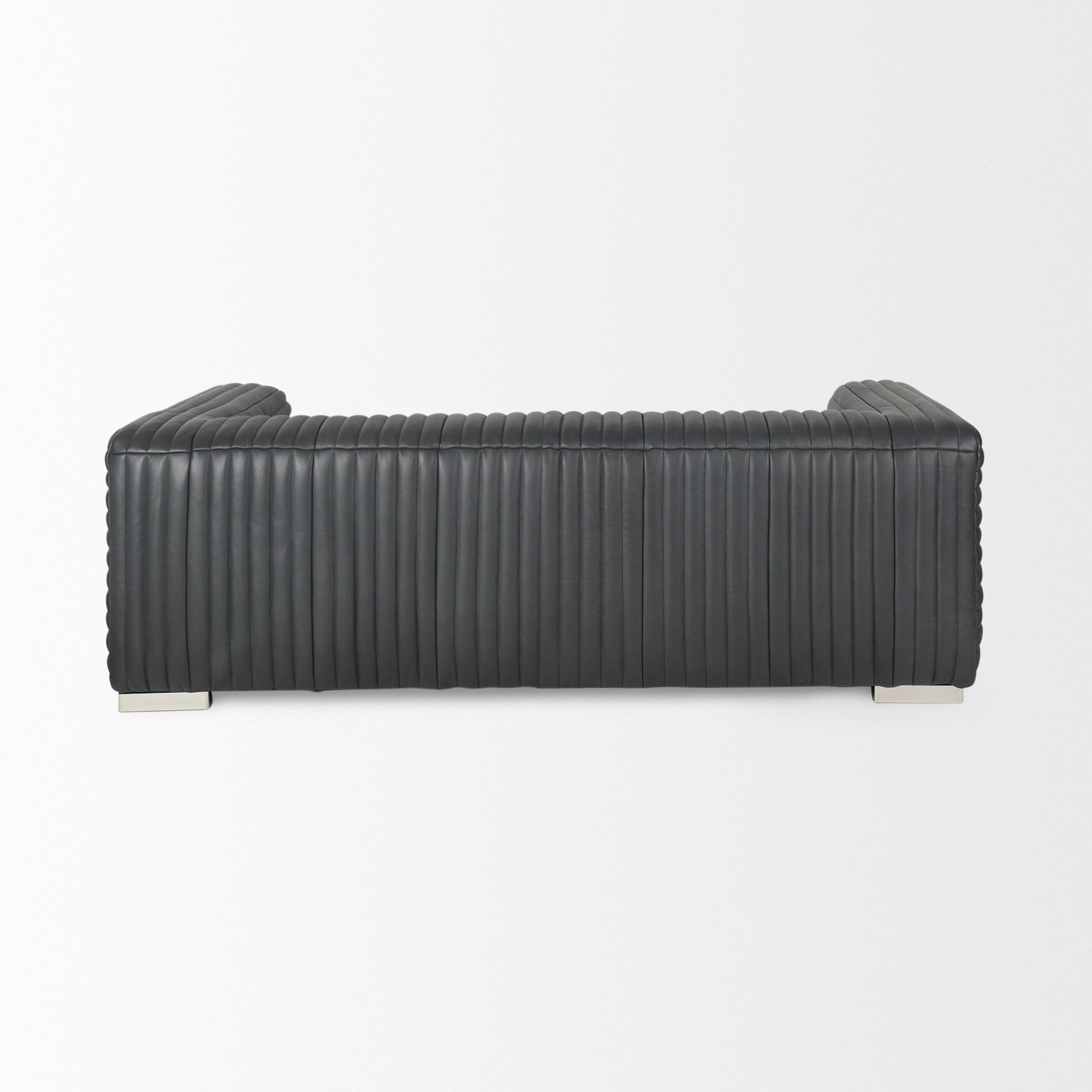 Mercana Ricciardo Black Leather Three Seater Sofa