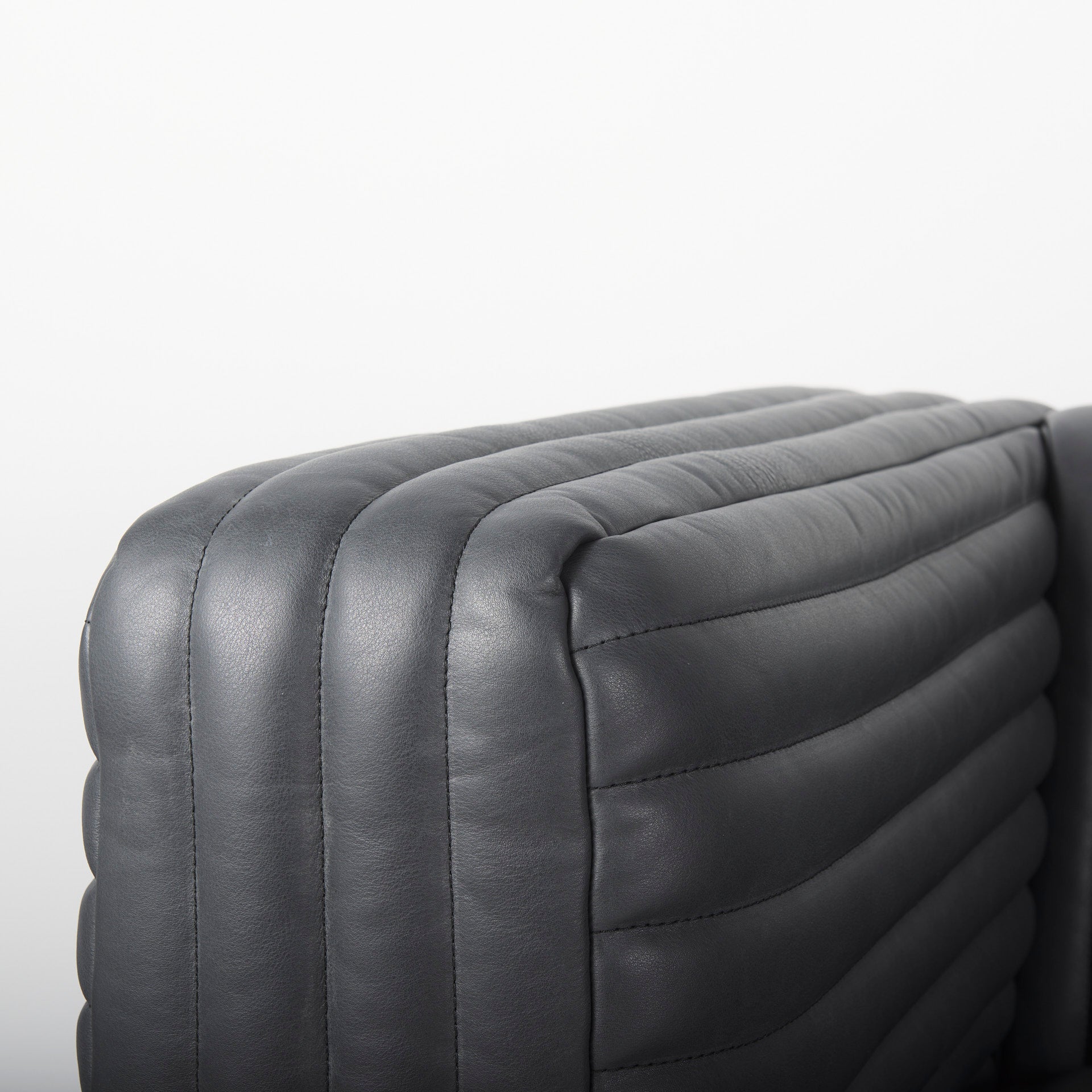 Mercana Ricciardo Black Leather Three Seater Sofa
