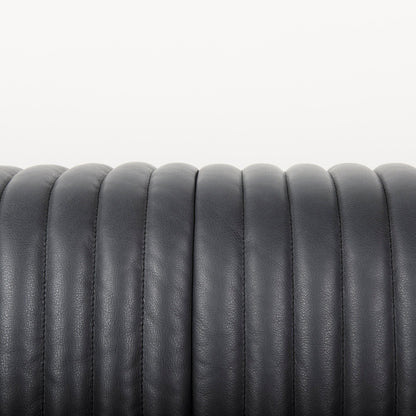 Mercana Ricciardo Black Leather Three Seater Sofa