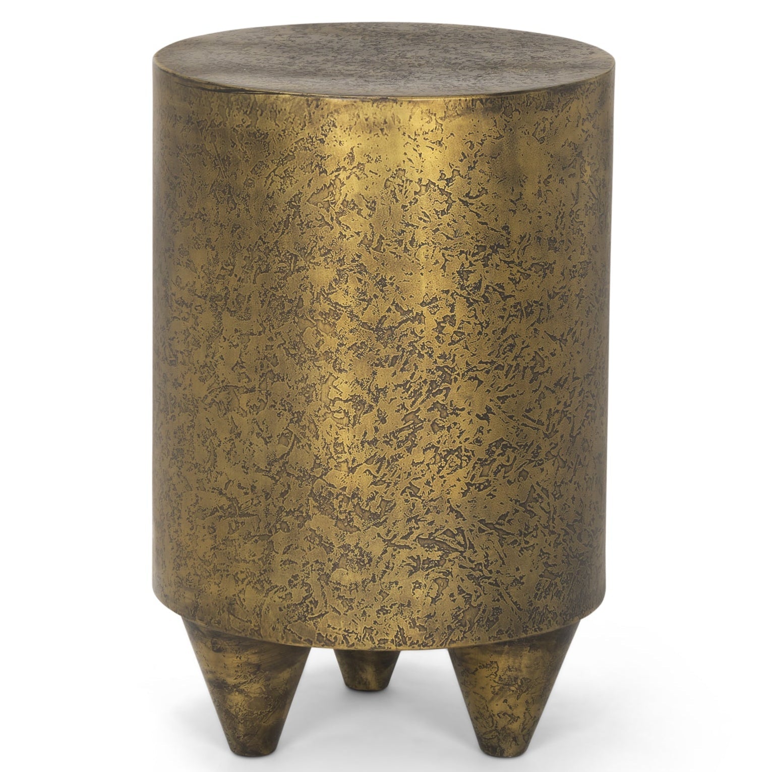 Mercana Rosh Aluminum Gold Round Accent Table