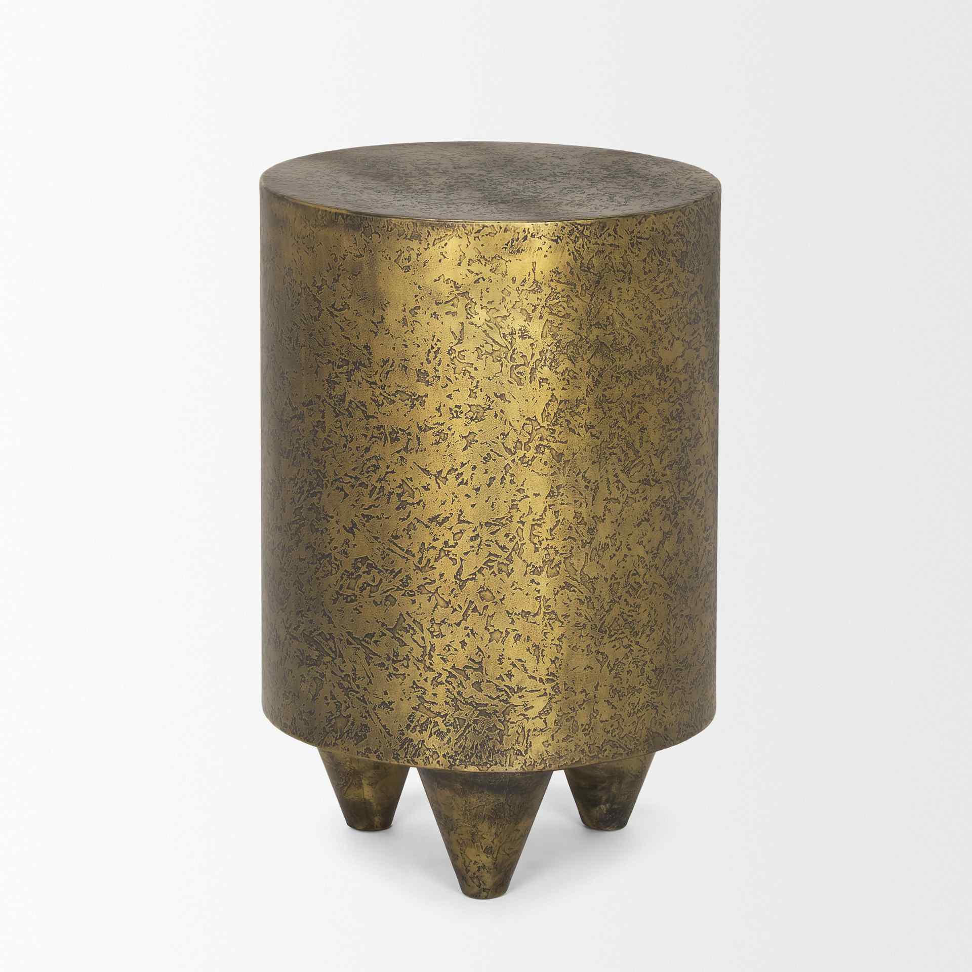 Mercana Rosh Aluminum Gold Round Accent Table