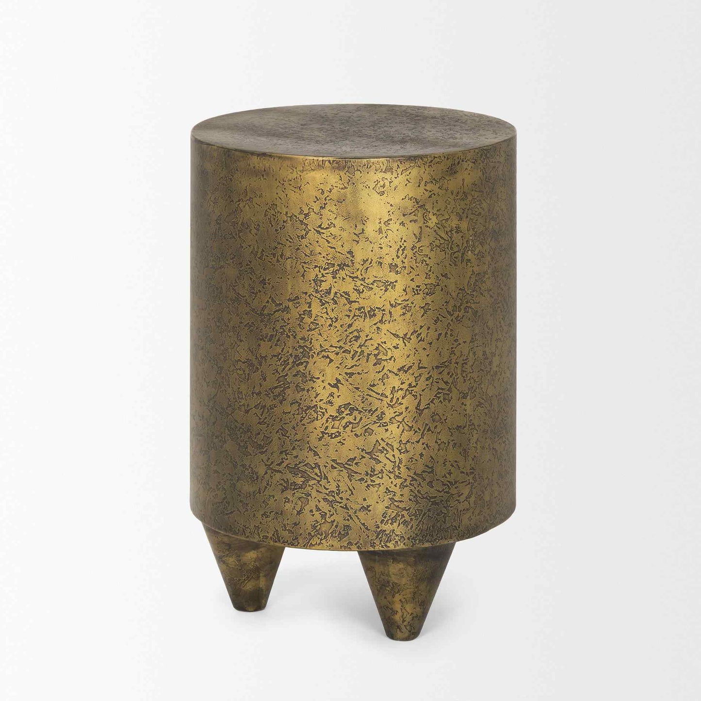 Mercana Rosh Aluminum Gold Round Accent Table