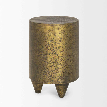 Mercana Rosh Aluminum Gold Round Accent Table