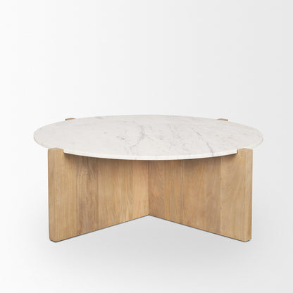Mercana Bianca White Marble Top Coffee Table