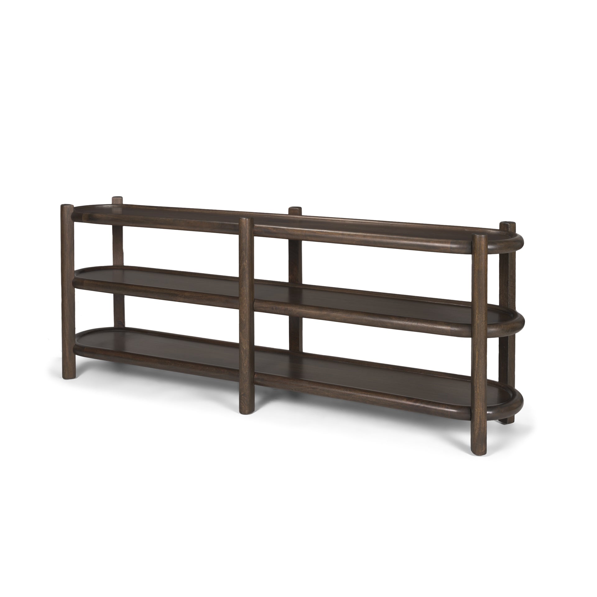 Mercana Romi Three Shelves Wooden Console Table